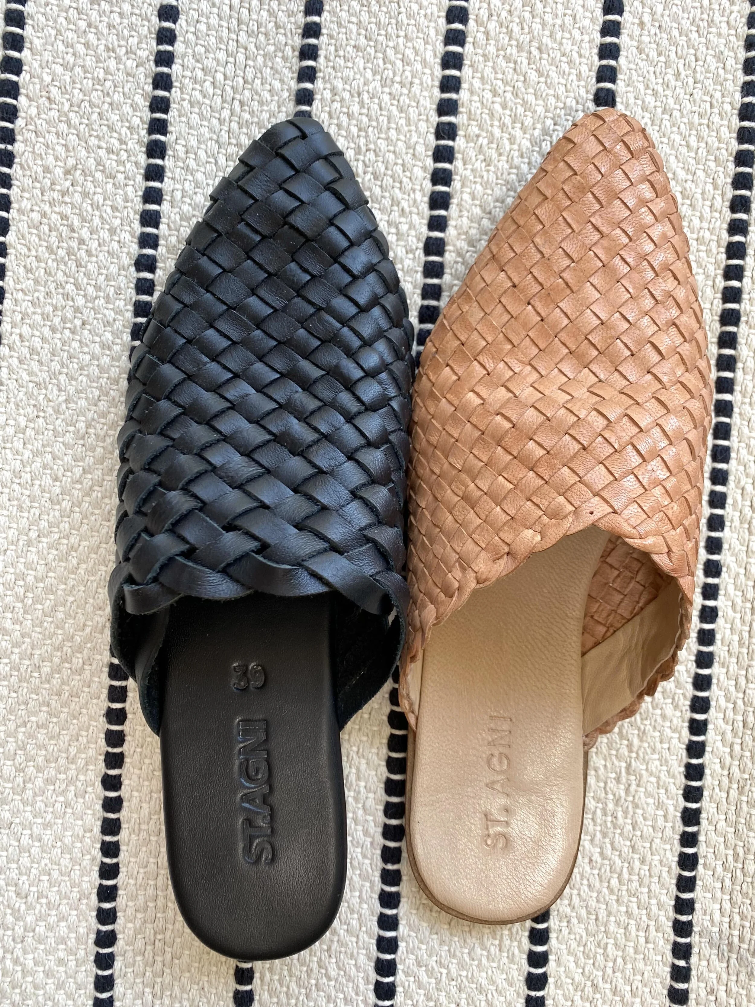 St agni shop paris woven mule